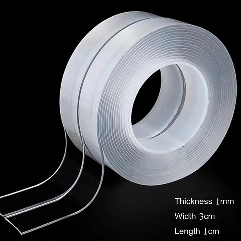 벽용 양면 나노 테이프, 튼튼한 마운팅 테이프, 다목적 투명 포스터, 강력한 접착, 재사용 가능 벽