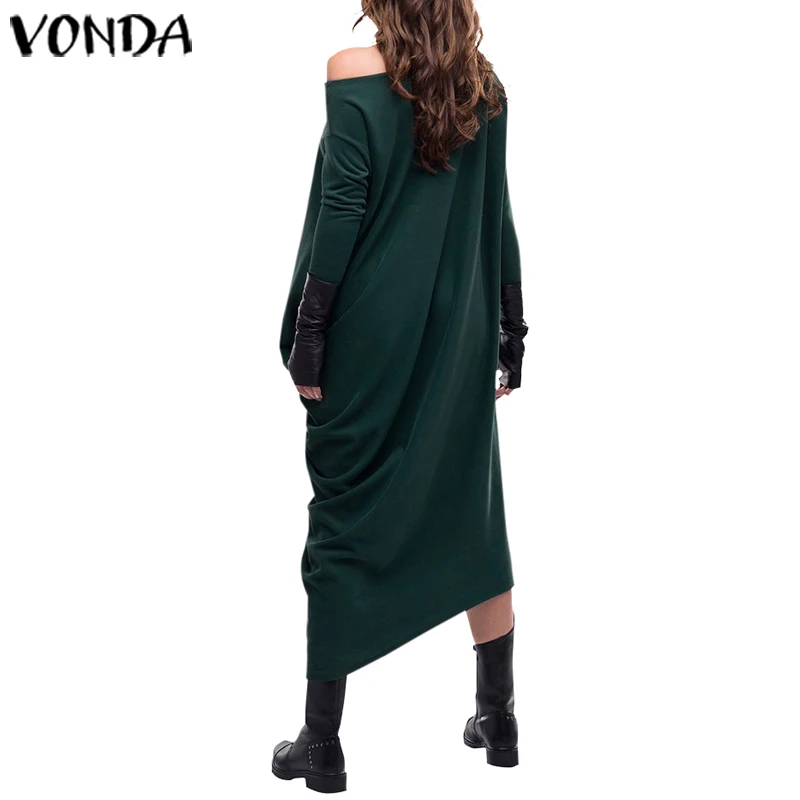 Платье для беременных с длинным рукавом VONDA модное однотонное платье-рубашка вечерние платья в богемном стиле