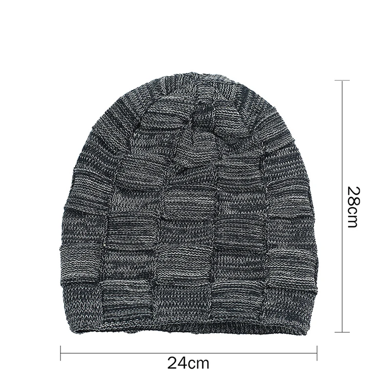 Зимние женские шапочки Skullies, мужские вязаные бархатные толстые шапки, теплые мягкие унисекс полосатые клетчатые уличные повседневные шапочки