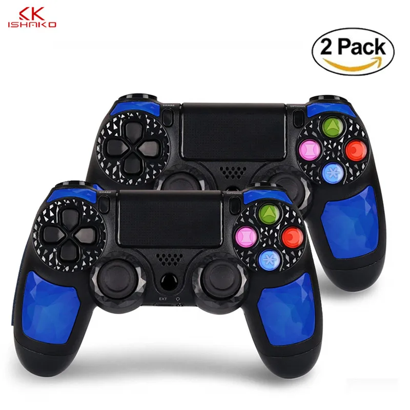 K ISHAKO джойстик и игровой контроллер ps4 dualshock 4 контроллер bluetooth беспроводной геймпад consola для Playstation 4 ABS пластик - Цвет: Blue2pcs