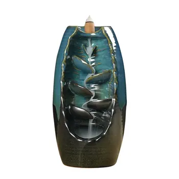 

Ceramic smoke Backflow Incense Burner Creative Blue incense burner Home furnishings Vaporizer Sandalwood agarwood jewelry