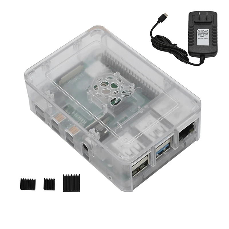 Для Raspberry Pi 4 Модель B ABS чехол 4G Оперативная память DIY Kit с радиатором 5V 3A Мощность адаптер для Raspberry PI 4B