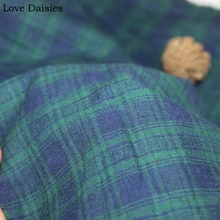 Хлопок/полиэстер Ретро пряжа окрашенная GRREN синяя клетчатая ткань для DIY летняя ручная работа одежда рубашка платье Подушка текстильная ткань