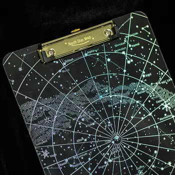 

Dropshipping 1 Pc New Creative Clip Starry Sky A4 Clipboard Acrylic Folder Supply File Office Stationery Pads School Writing