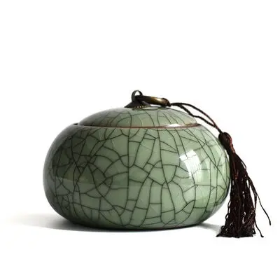 Чайник Longquan Celadon, керамический контейнер для хранения ледяных трещин, чайный набор Pu'er, чайный сундук, медное кольцо, чайная банка, 280 мл
