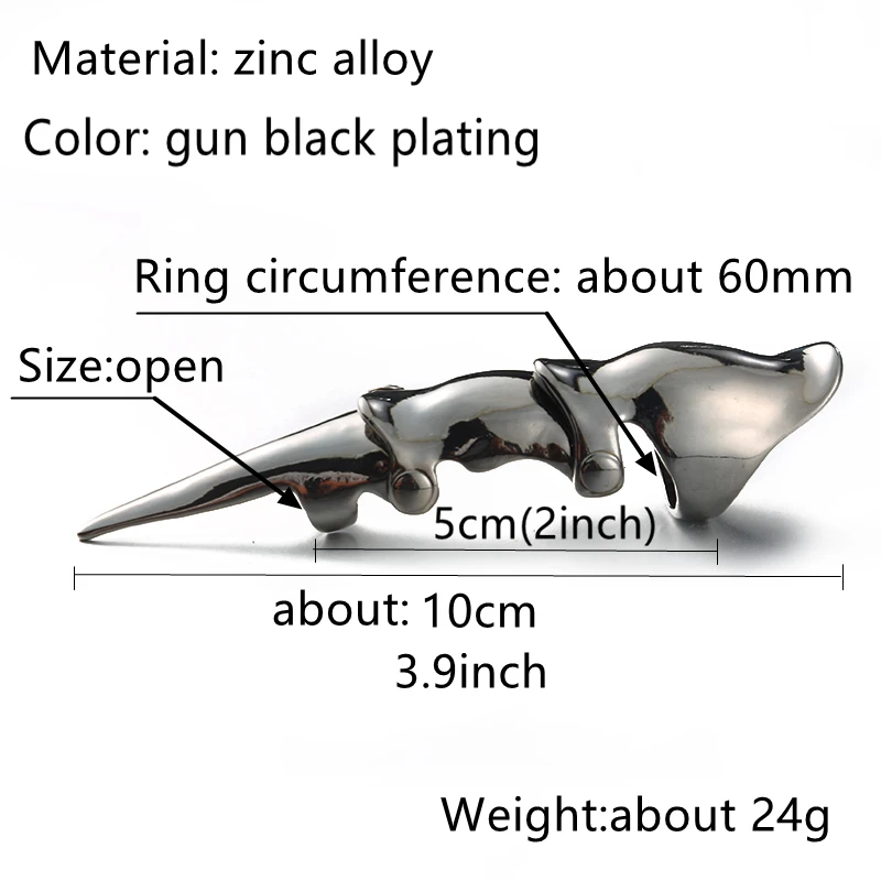 Кольцо с черным пистолетным покрытием в стиле панк с драконом для женщин, длинное кольцо на палец в готическом стиле, большие мужские кольца в стиле рок, новые модные вечерние ювелирные изделия, аксессуары, подарки