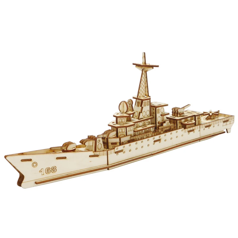 

3D Cutting DIY Sailing Ship Military Wooden Puzzle Kits Desk Toy Assembly Model building ship Desk Decoration 3917