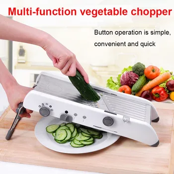 

FDA Manual Vegetable Cutter Multifunctional Grater with Adjustable Stainless Steel Blades for Vegetable Fruit Kitchen Accessory