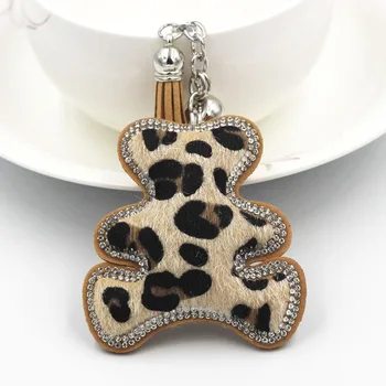 

Bear Creative Advertisement Gift Suede Diamond Set Keychain Fashion Horsehair Key Chain Household Ornament