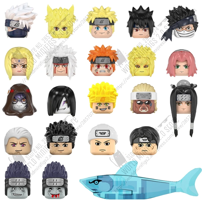 Аниме серия кирпичей WM6105 WM6106 Akatsuki Sasuke Itachi Kakashi Sakura модель фигурки головки