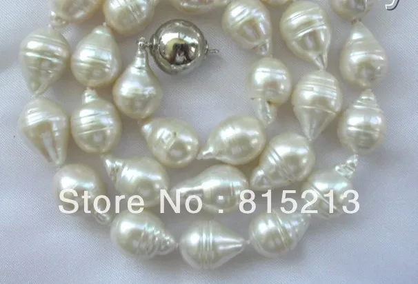 N675 stunning big 15mm baroque white reborn keshi freshwater cultured pearl necklace 28% Discount NEW