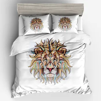 

Lai Yin Sun Free Dropshipping Duvet cover sets Pillow cases 3D Bedding set Twin 2 OR 3PCS KING Queen Color lion's head