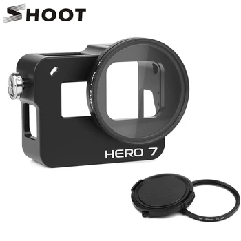 

SHOOT CNC Aluminum Alloy Protective Case Mount for GoPro Hero 7 6 5 Black with 52mm UV Lens for Go Pro Hero 7 6 Black Accessory