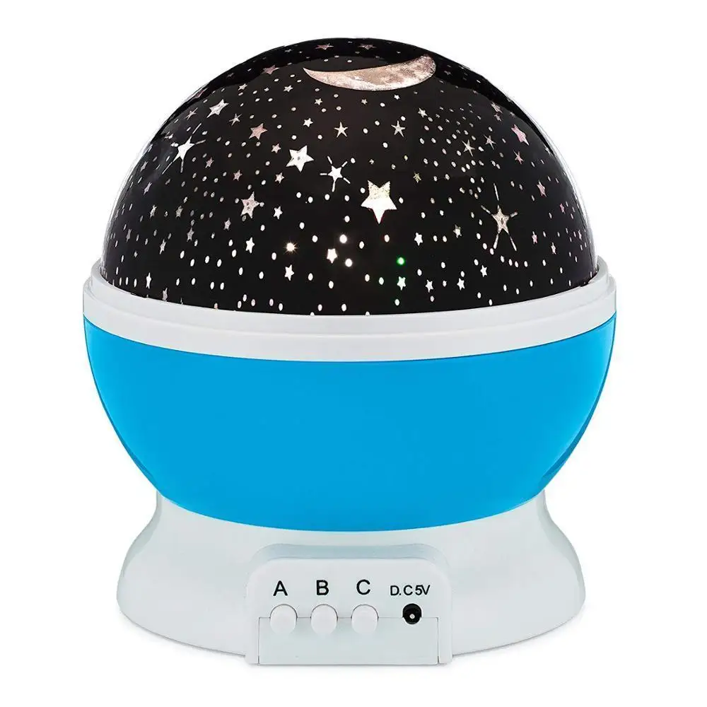 Светодиодный Светильник-ночник RGB, Звездный проектор, светильник-Луна, Звездный Ночной светильник, USB проектор, рождественский подарок, Детская лампа для украшения спальни - Испускаемый цвет: star moon-blue