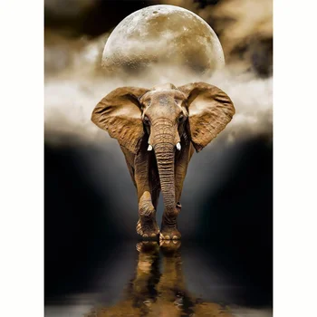 

DIY Diamond Embroidery Animal elephant 5D Full round Diamond Painting Cross Stitch Home Decoration manual Christmas present