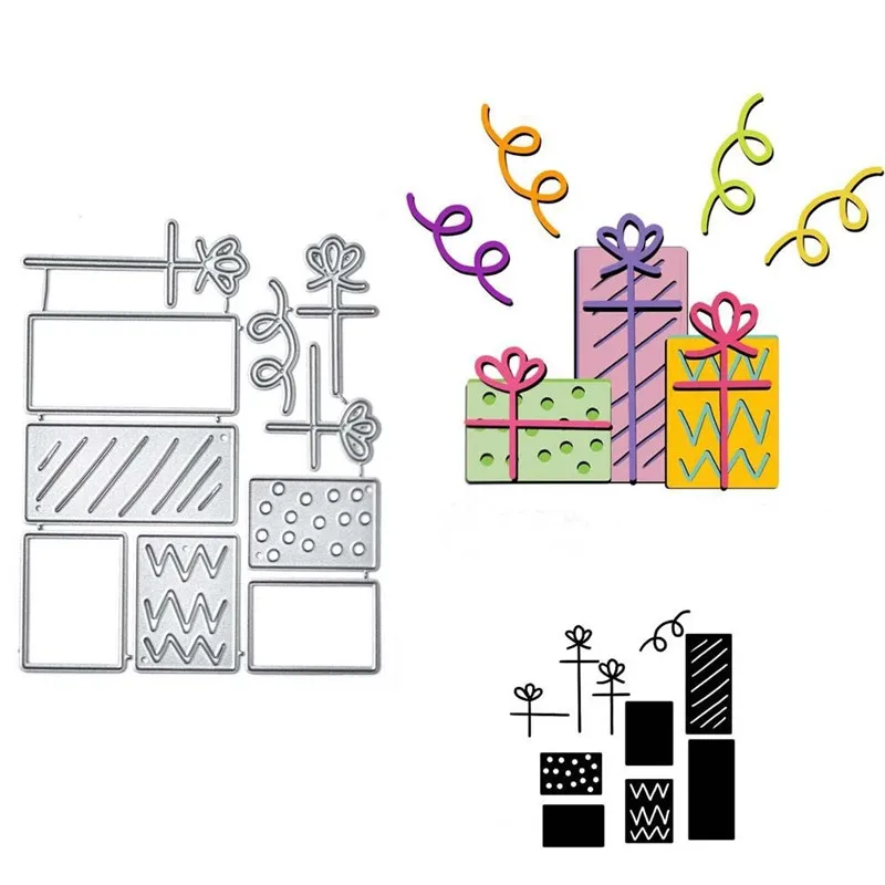 

Naifumodo Christmas Dies Gift Box Metal Cutting Dies New 2019 for Card Making Scrapbooking Dies Embossing Cuts Stencil Craft Die