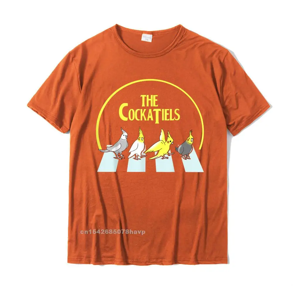 Party T-shirts New Coming Short Sleeve Custom 100% Cotton O-Neck Men Tops & Tees Street Sweatshirts NEW YEAR DAY Birb Memes Bird Band Parrot Doodle Parody The Cockatiels T-Shirt__972. orange