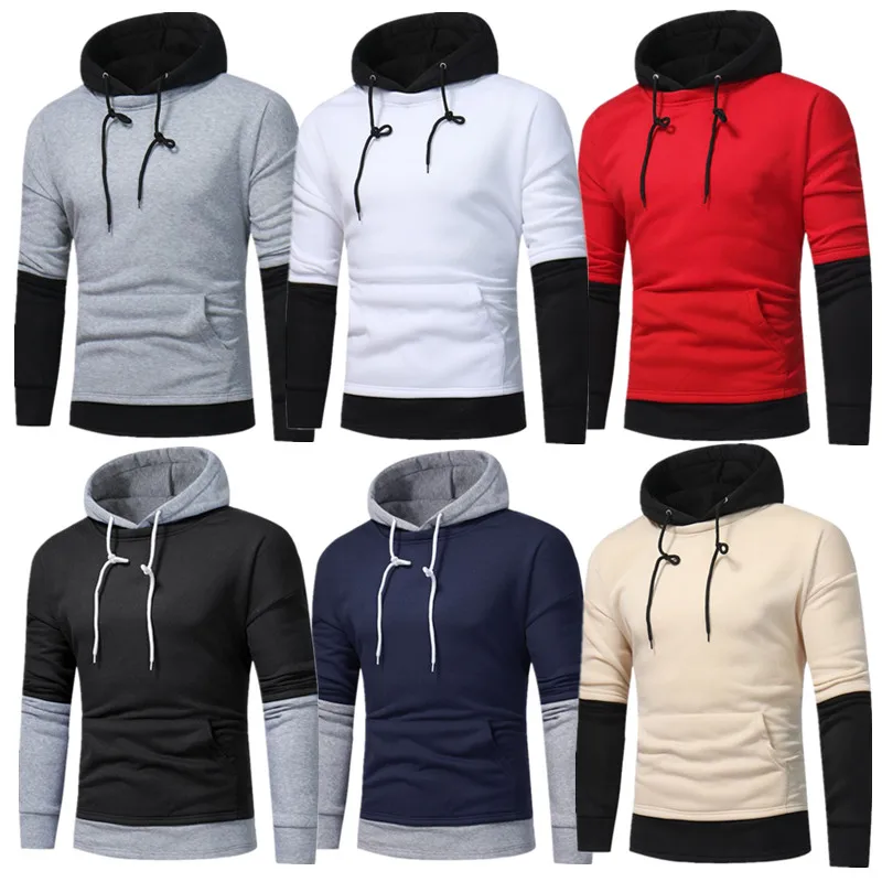 

Men's Hoodies 2019 Spring Autumn Male Casual Hoodies Sweatshirts Men's Patchwork Hoodies Sweatshirt Tops
