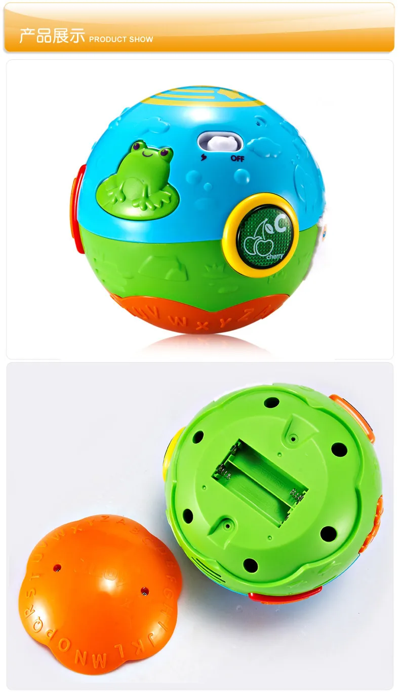 Auby Farm Rolling Ball 463310 Obey Infants учится ползать фитнес музыкальная детская игрушка