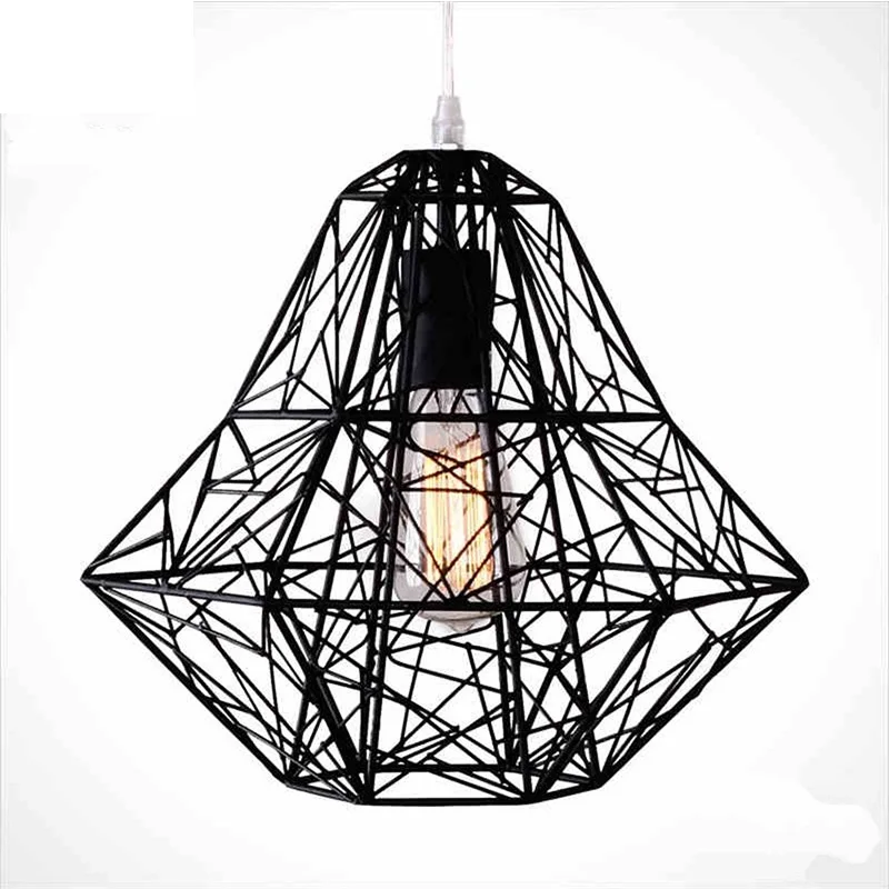 

Modern American Vintage Square Pendant Lamps Creative Loft Iron Lampshade Pendant Light for Living Room Restaurant Bar cafe