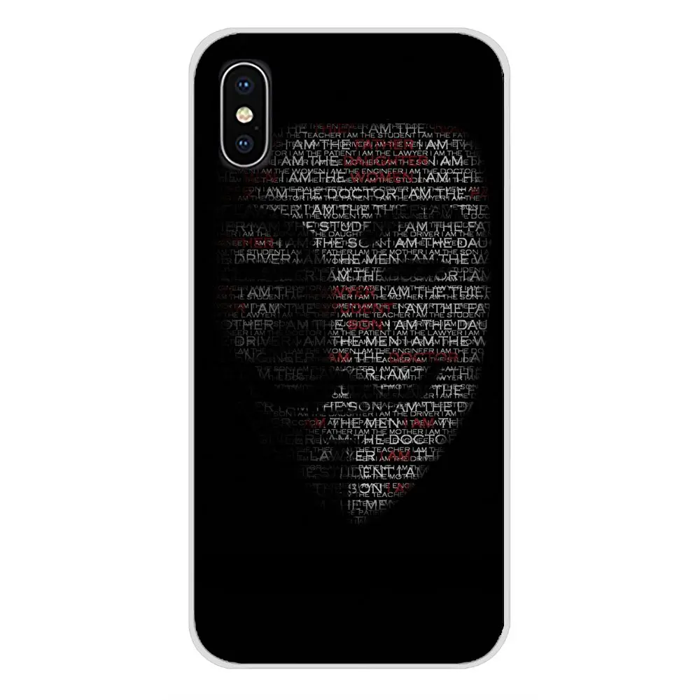 Силиконовый чехол Вендетта аноним Маска Гая Фокса для Apple IPhone X XR XS 11Pro MAX 4S 5S 5C SE 6S 7 8 Plus, ipod touch 5 6
