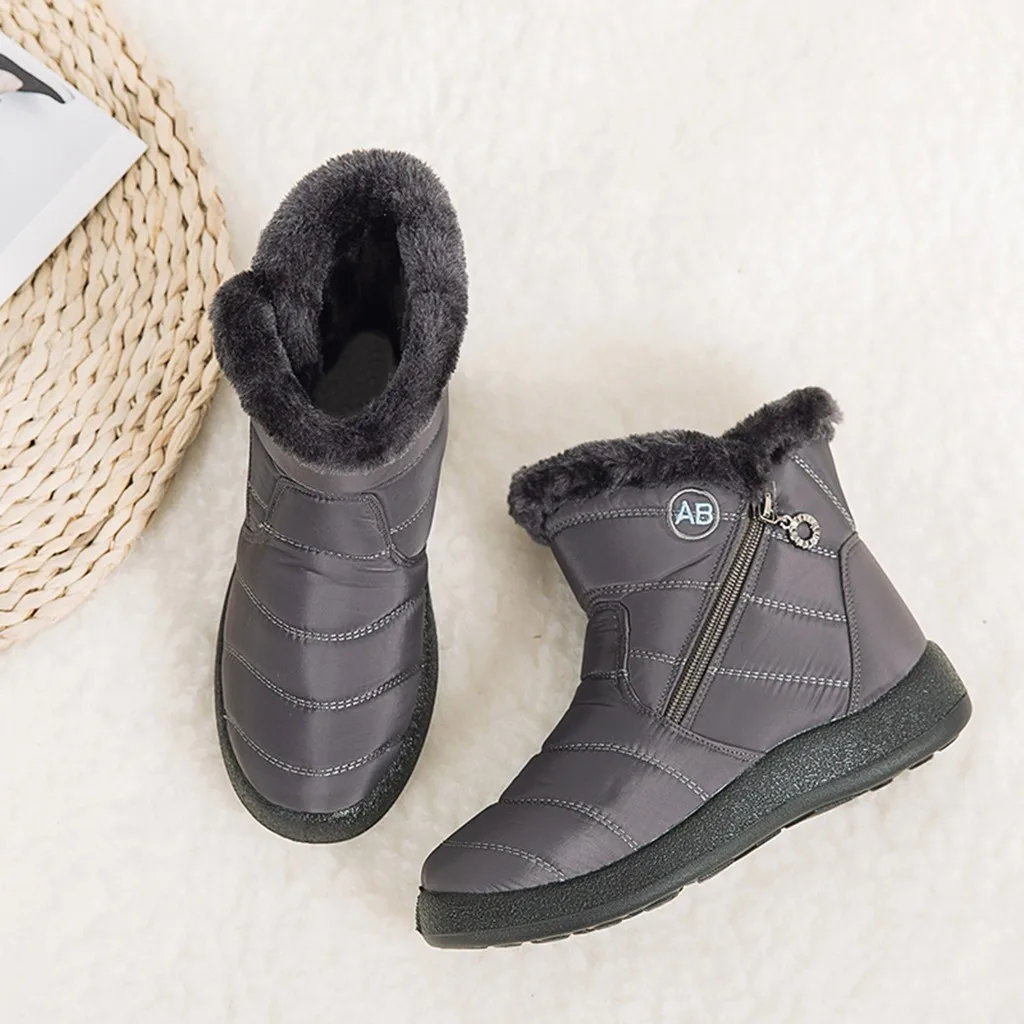 Водонепроницаемые зимние сапоги женская зимняя обувь ботильоны женские теплые плюшевые короткие ботинки на плоской подошве повседневная обувь Большие размеры Botines Mujer