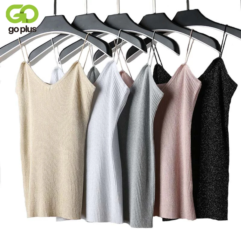 Кроп топы GOPLUS 2021 Tamls Camis Camisole tank Moda Mujer вязаная футболка без рукавов Футболка Blosas
