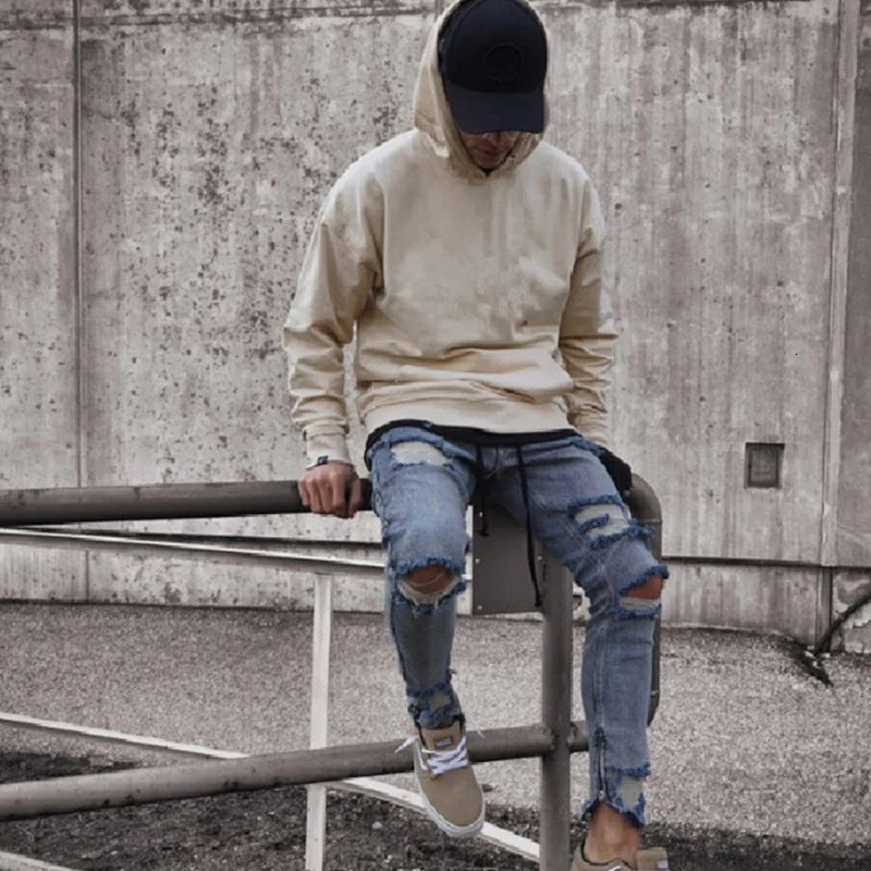 Black Friday Mens Ripped Skinny Pencil Jeans Destroyed Male Biker Slim Denim Pants Broken Hole Tight Punk Cala Jean Masculina Ankle Zipper