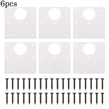 Placa de reparación de bisagra de 6 piezas + tornillos con tornillo para puerta de armario de cocina, bisagra ABS para el hogar, accesorios para muebles