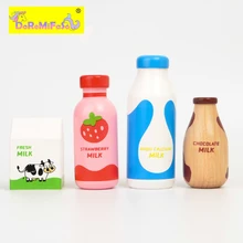 

NEW Wooden Play Food Milk Bottle Pretend Play kids Kitchen Toys Children Play House Toy Pretend Playset Kids Educational Toys