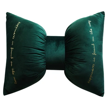

Cushion Ins Velvet Bow Pillow Simple Soft Comfortable Multi-Function Cushion Lumbar Pillow Home Car Creative Cushion