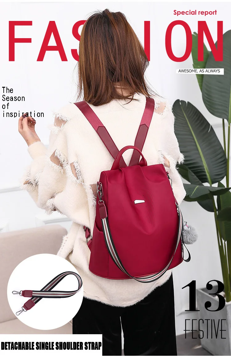 LONGJUNFEER женский Противоугонный рюкзак высокое качество Оксфорд водонепроницаемый Многоцелевой Дорожная сумка популярная девушка Back Pack ZL002