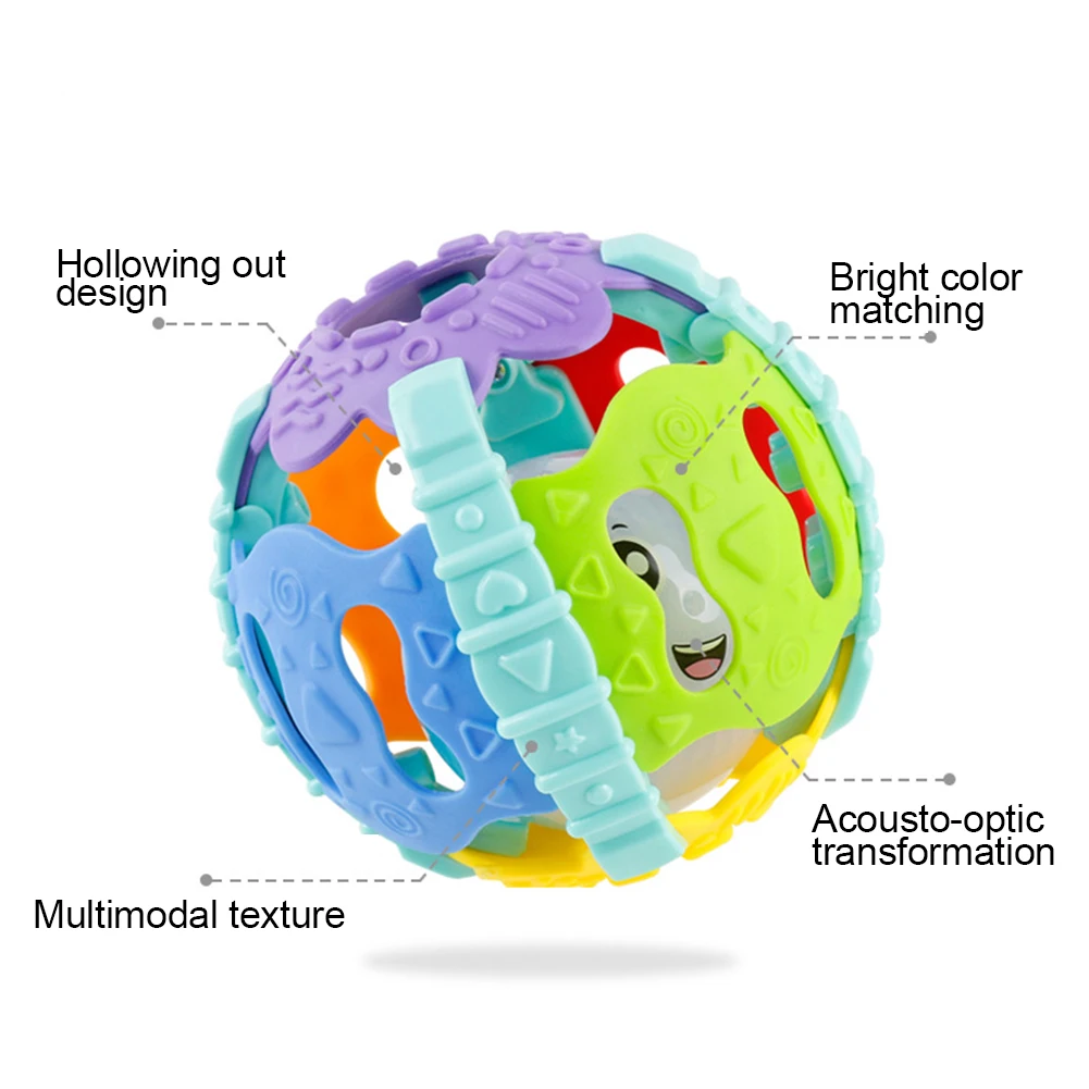 Very best  Baby Toys Colorful Babies Soft Hand Grab Rattle Ball Sound Light Educational Teething Toy HandBell 