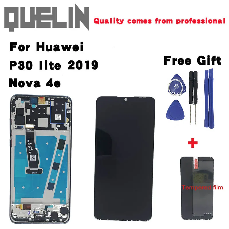 

Original LCD With Frame For HUAWEI P30 Lite Lcd Display Screen For HUAWEI Nova 4e Screen P30 lite MAR-LX1 LX2 AL01 Replacement