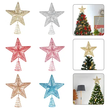 

Christmas Tree Star Tree Topper Xmas Tree Decoration Iron 5 Point Star Xmas Christmas Decor For Home Christmas tree ornaments