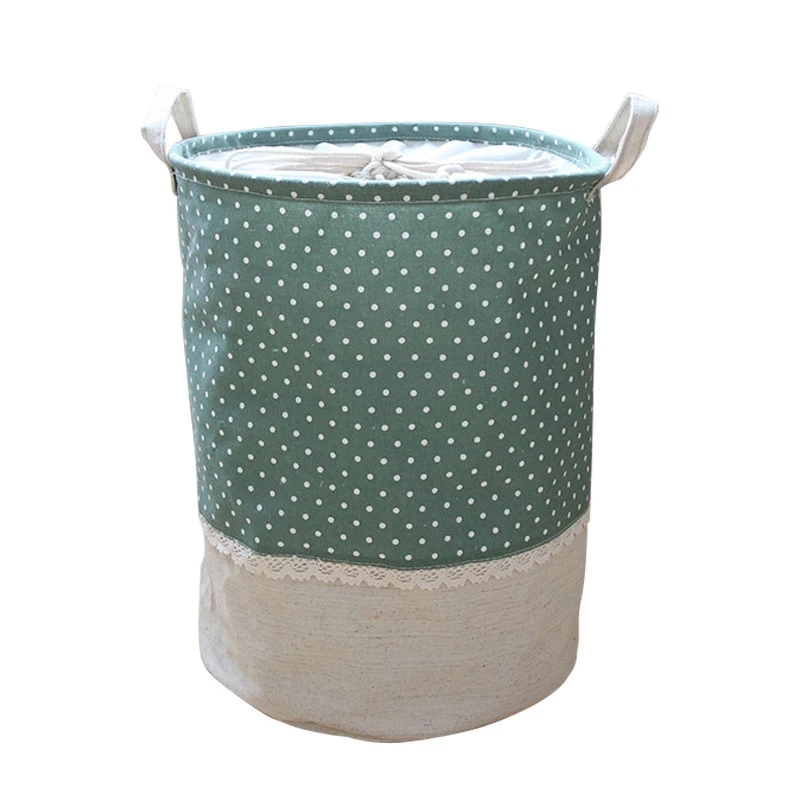 

Cotton Linen Laundry Basket for Dirty Clothes Waterproof Folding Toy Organizer Storage Bucket Home Storage