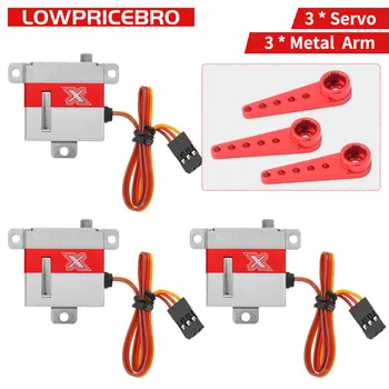 

3pcs KST X10 Mini Torque 10kg Micro Digital Metal Gear Glider Servo Motor With Metal Arm for Fixed Wing UAV Helicopter Airplane