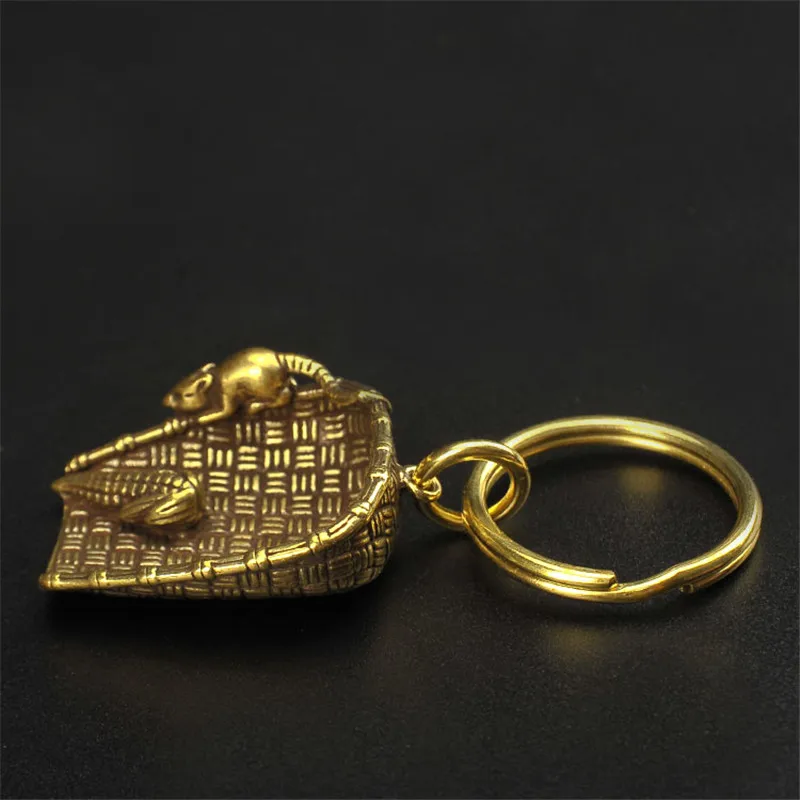 rat corn keychain pendants brass (8)