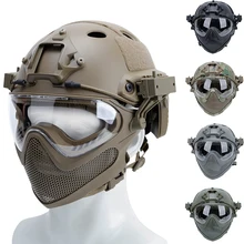 

Tactical Airsoft Full Face Helmet Mask Hunting Shooting Paintball Training Helmet Protective Windproof Camouflage Combat Helmets