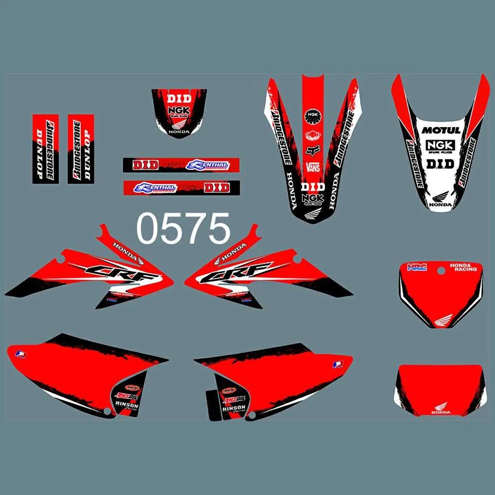 Для HONDA CRF TRAIL150 230 2008- Новые полные графические наклейки на заказ имя номера глянцевые яркие наклейки водонепроницаемые