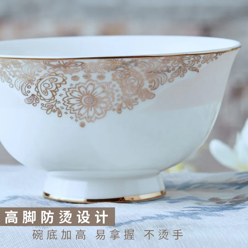 Фарфоровая посуда с венком из костяного фарфора набор 56 предметов для здоровья в