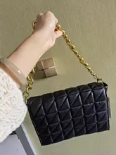 Bolso de compras de cuero para mujer, exquisito bolso de compras Retro e informal, bolsos grandes de hombro, cadena de Color sólido, 2021