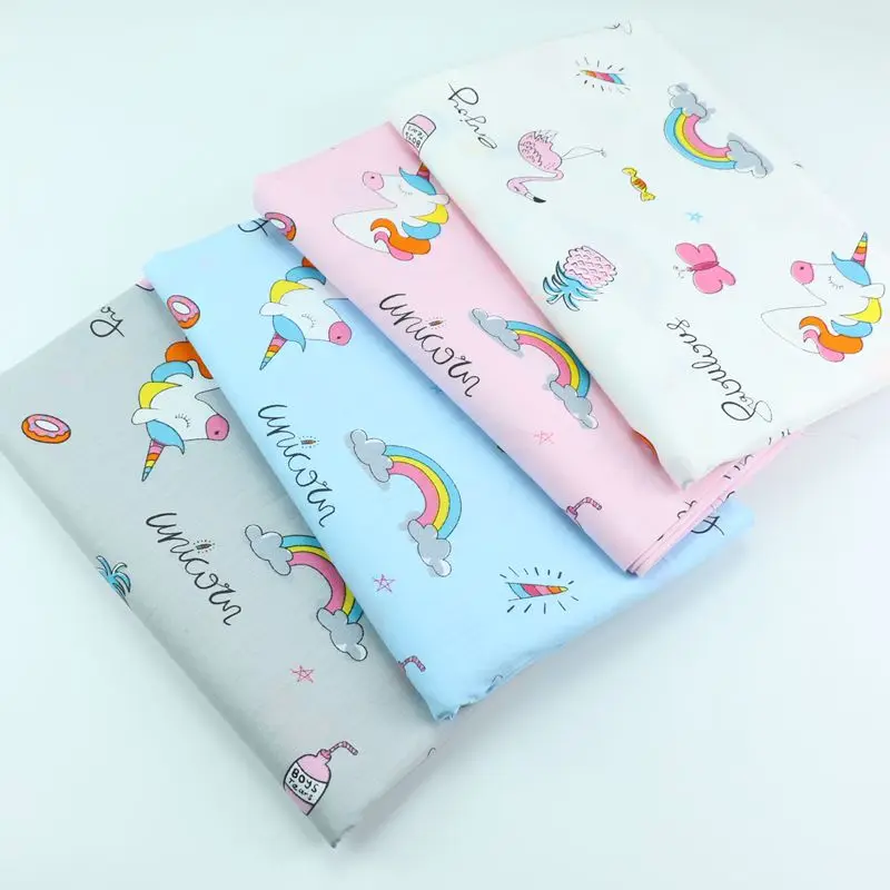 Cartoon Unicorn Printed Cotton Fabric Cotton Patchwork Cloth DIY Sewing Quilting Fat Quarters Material For Baby&Child