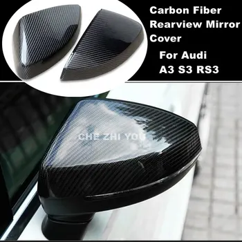 

For Audi A3 S3 RS3 Carbon Fiber Rearview Mirror Cover 2Pcs Replacement Case Shell Car Side Door Rearview Mirror Cover