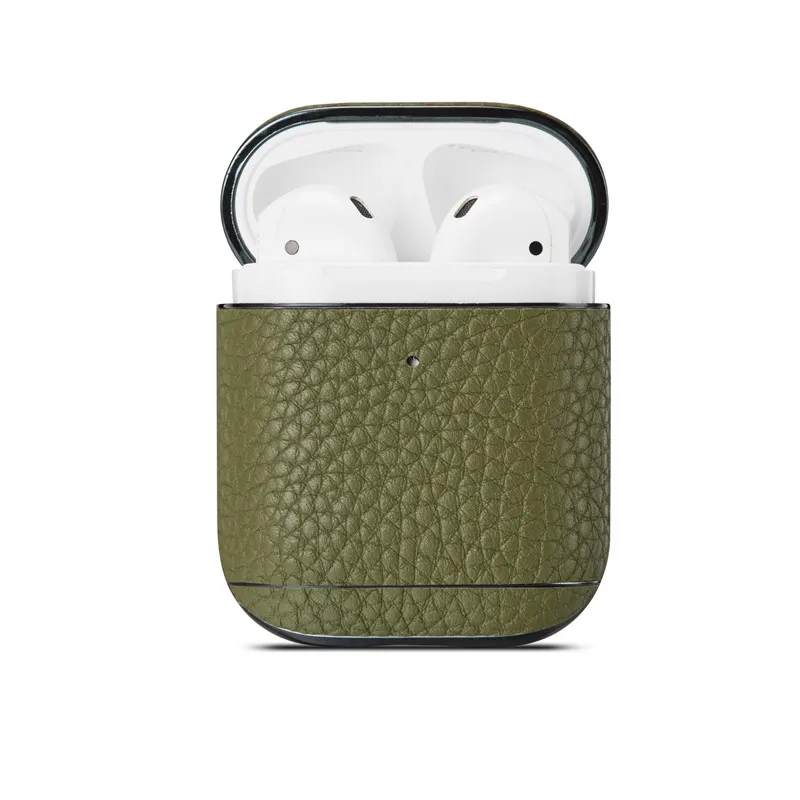 Чехол для наушников с рисунком личи из натуральной кожи для AirPods защитный чехол Аксессуары для кожи для Apple Airpods зарядная коробка