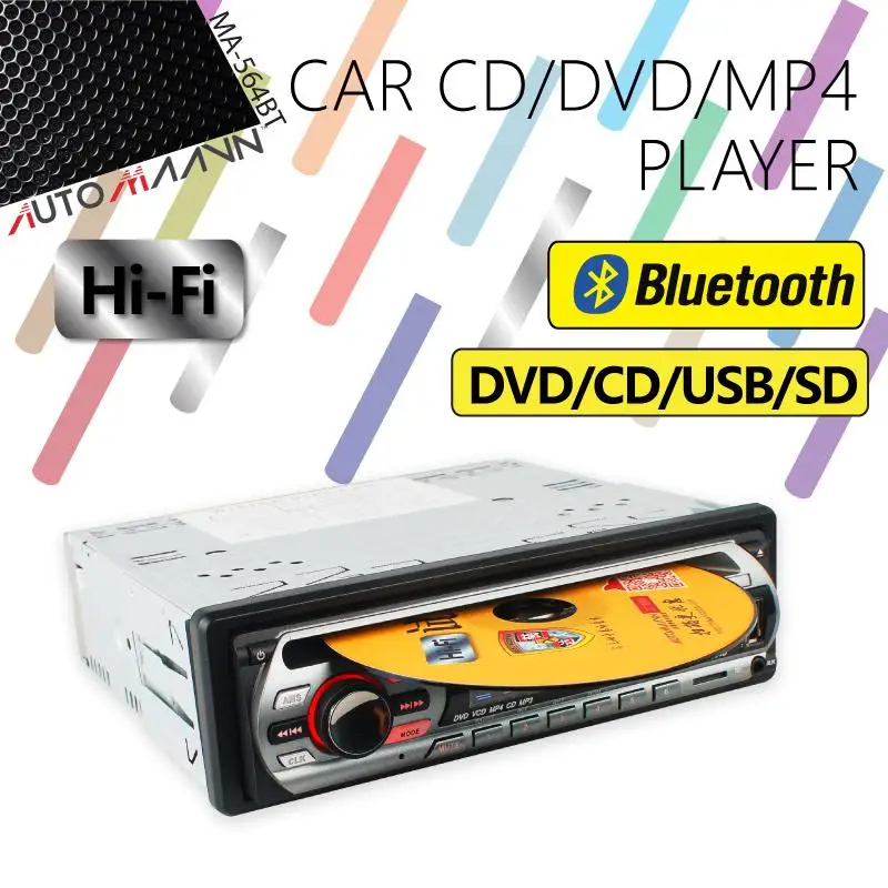 CD/DVD USB/TF RADIO RECEIVER SLOT BLUETOOTH PLAYER WITH CAR IN-DASH