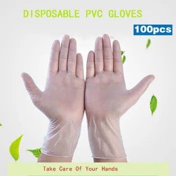 

Kitchen Disposable Gloves Outbreak protection 100PCS Disposable Powder-Free Transparent PVC Gloves practical Beauty Home