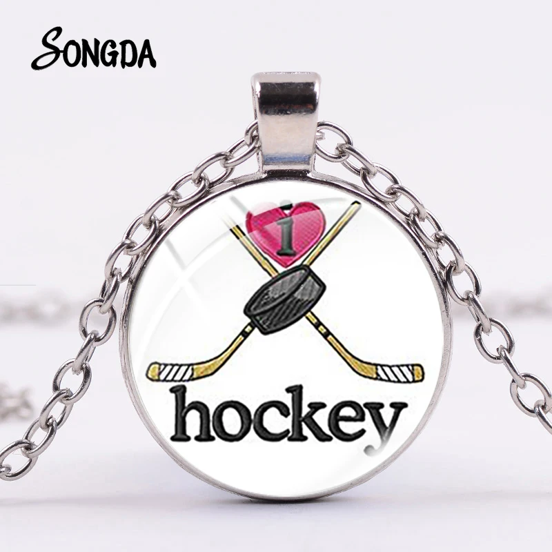Hockey Stick Pendant Necklace Hockey Player Charm Pendant Hockey
