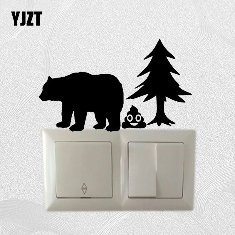 YJZT Lovely Bear Vinyl Decal Wall Switch Sticker Home Room Decor Funny Creative Cartoon S19-0179 | Дом и сад