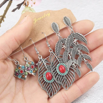 

Bundle Dangle Drop Earrings Sets for Women Female Fashion 2020 Golden Silver Color Boho Ethnic Earrings Jewelry Accessories